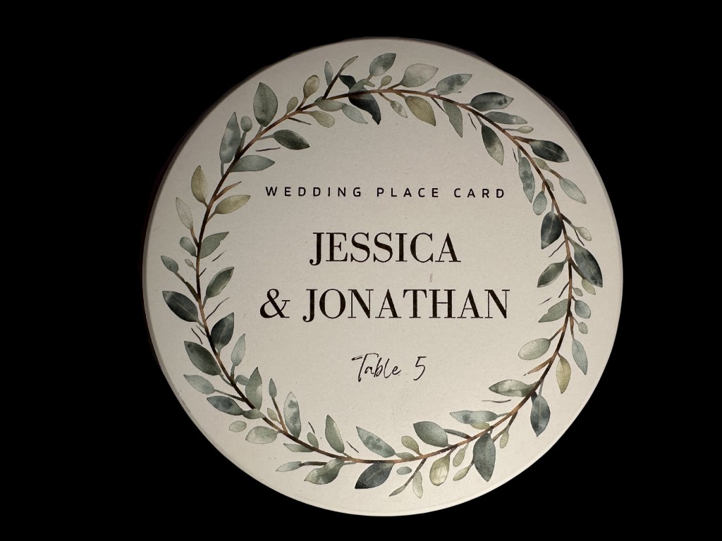 Wedding coaster sample