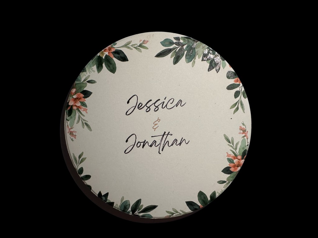 Wedding coaster sample